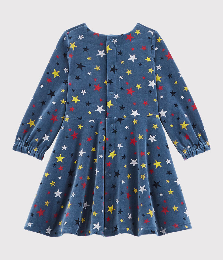 Baby girl's long-sleeved dress blue/multicolor
