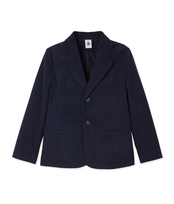 Boy's suit jacket in velours SMOKING blue