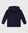 Children's plain zip-up cotton hoodie SMOKING blue