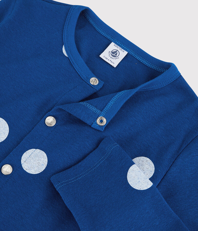 Girls' Cotton and Linen Cardigan blue/white