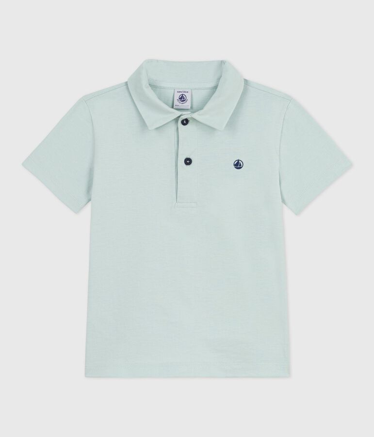 Children's short-sleeved cotton polo shirt blue
