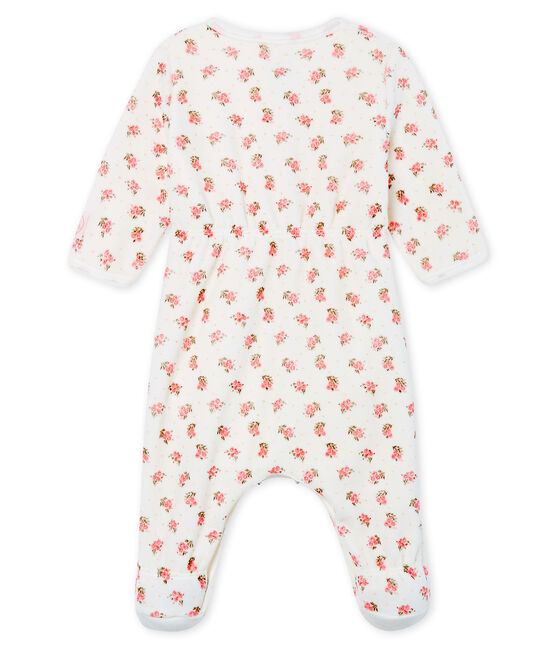 Baby Girls' Velour Bodyjama MARSHMALLOW white/MULTICO white