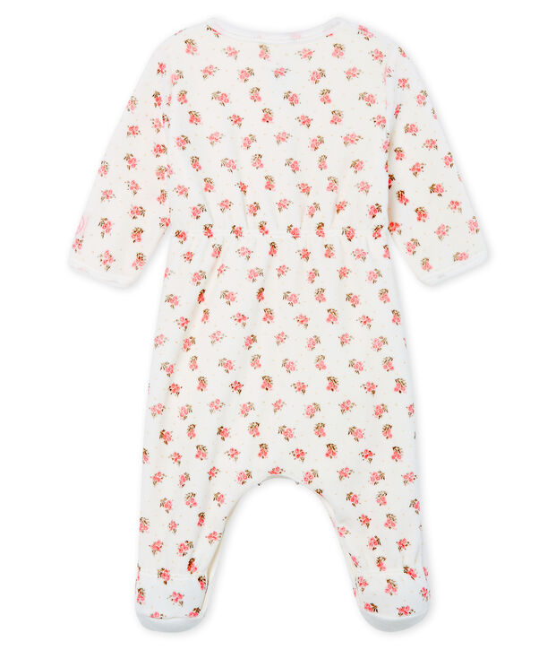 Baby Girls' Velour Bodyjama white/multicolor