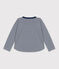 Boys' Long-Sleeved Tube Knit T-Shirt MEDIEVAL blue/MONTELIMAR