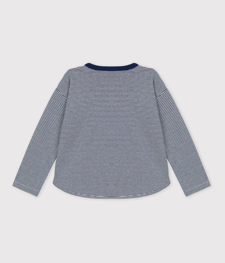 Boys' Long-Sleeved Tube Knit T-Shirt blue/beige