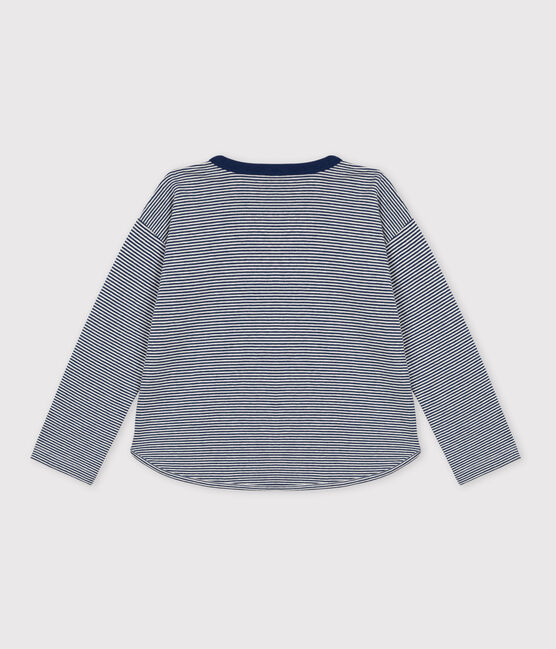 Boys' Long-Sleeved Tube Knit T-Shirt MEDIEVAL blue/MONTELIMAR