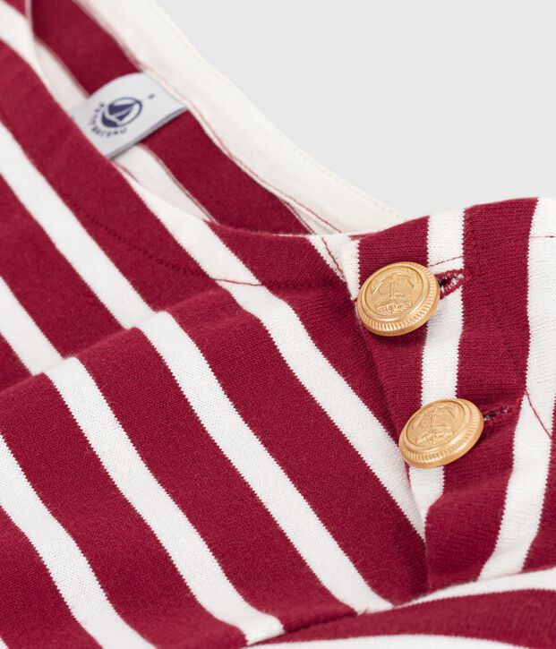 Women's cotton Breton top red/ecru