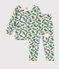 Children's Christmas tree print pyjamas in brushed fleece AVALANCHE white/MULTICO