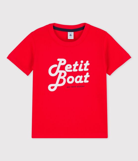 Boys' Short-Sleeved Cotton T-Shirt PEPS red