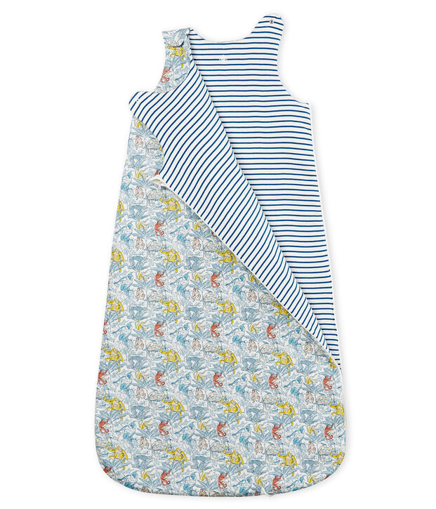 Baby Boys' Reversible Sleeping Bag in Cotton white/green