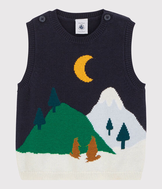 Babies' Wool/Cotton Jumper SMOKING blue
