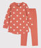 Girls' Heart Patterned Fleece/Cotton Nightdress with Leggings BRANDY /AVALANCHE