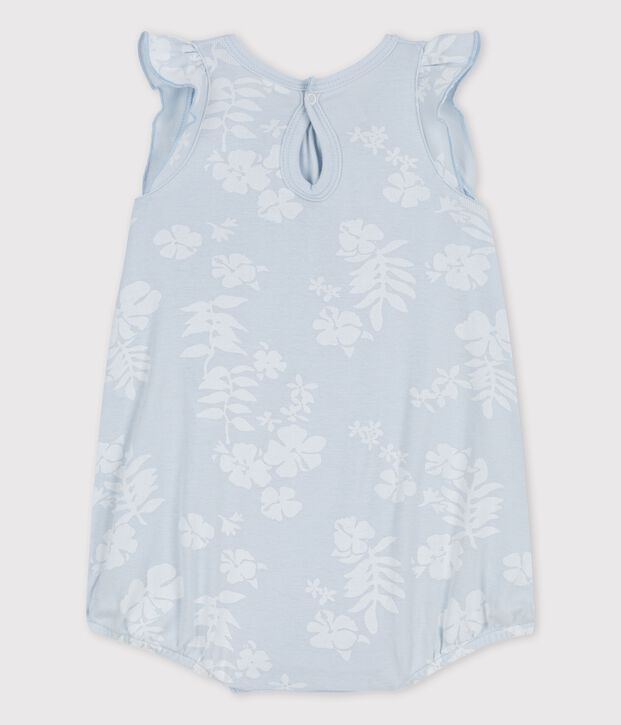 Babies' Hawaiian Themed Cotton Playsuit blue/white