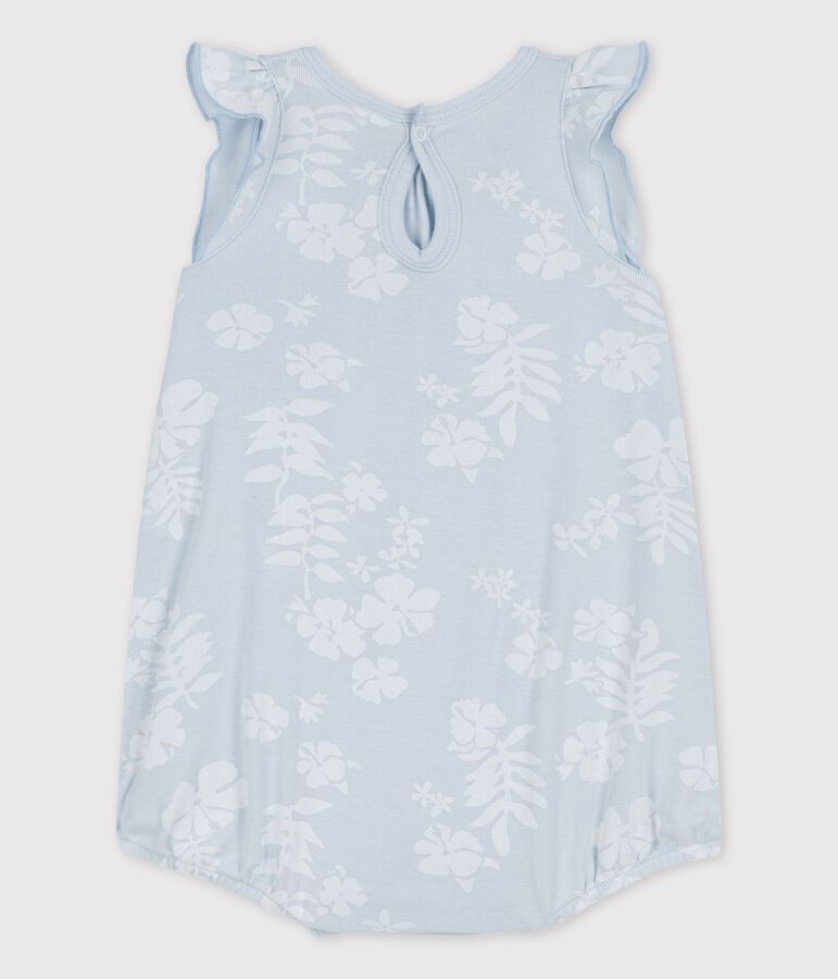 Babies' Hawaiian Themed Cotton Playsuit blue/white
