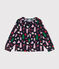 Little girl's long-sleeved flannel blouse SMOKING blue/MULTICO white