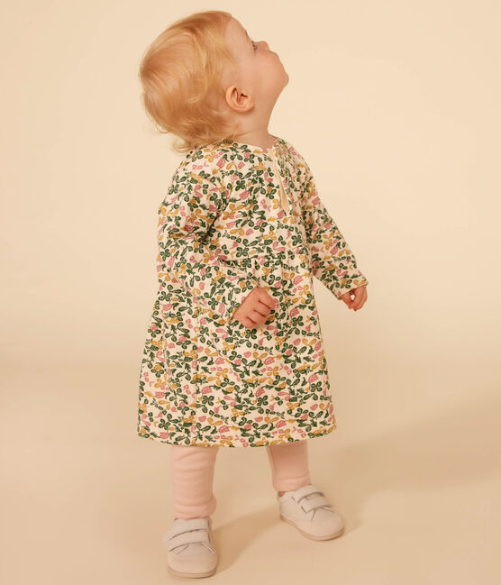 Babies' Long-Sleeved Tube Knit Dress and Cotton Leggings AVALANCHE white/MULTICO