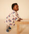 Babies' Long-Sleeved Fleece Dress AVALANCHE white/MULTICO