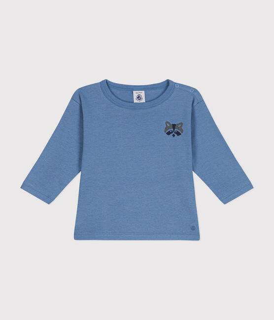 Babies' long-sleeved cotton T-Shirt BEACH blue