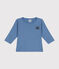 Babies' long-sleeved cotton T-Shirt BEACH blue