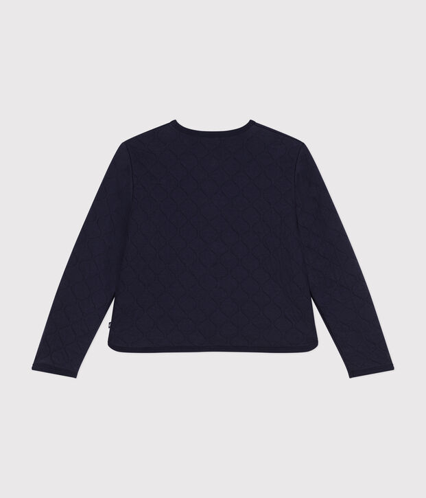 Women's tube knit cardigan blue