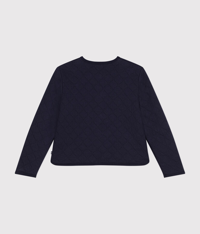 Women's tube knit cardigan blue