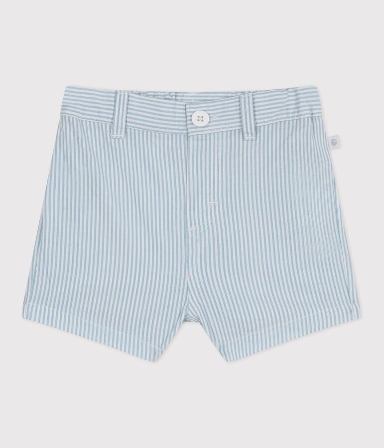 Babies stripy cotton shorts white/blue