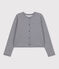 Women's Thick Cotton Poppered Cardigan SMOKING blue/MARSHMALLOW white