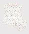 Babies' short-sleeved cotton dress and matching bloomers printed with hearts MARSHMALLOW white/MULTICO white