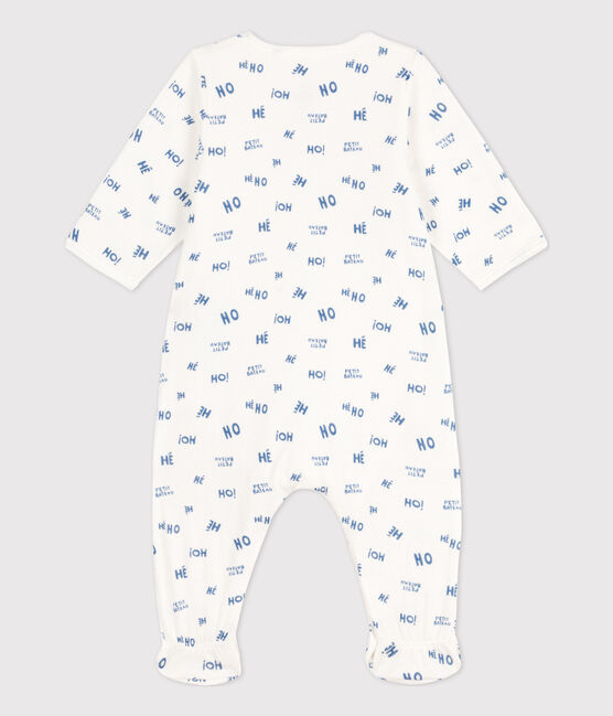 Babies' Heho Tube Knit Bodyjama MARSHMALLOW white/CREPUSCULE