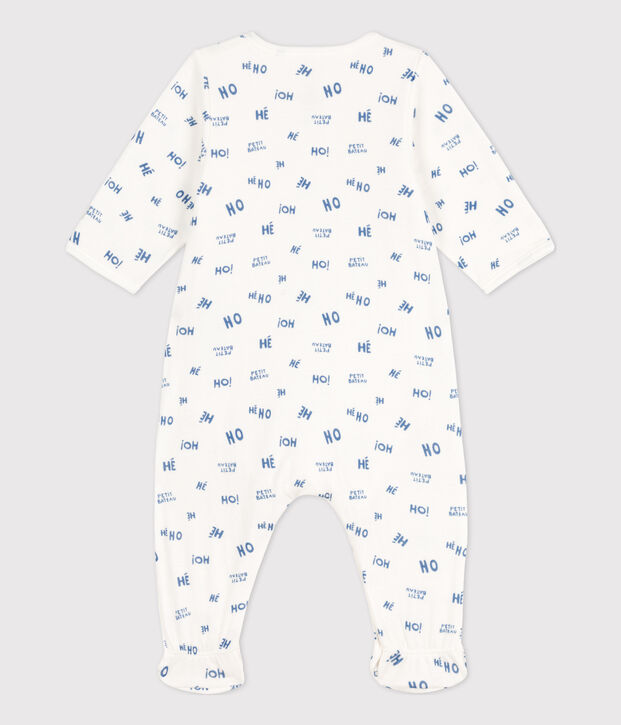 Babies' Heho Tube Knit Bodyjama white/blue