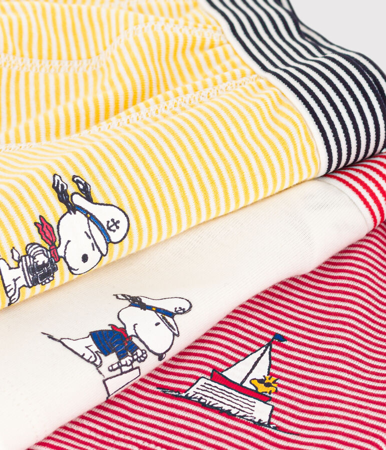 Boys' Cotton Petit Bateau X Snoopy Boxer Shorts - 3-Pack multicolor