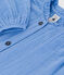 Girls' Plain Cotton Gauze Blouse EDNA blue