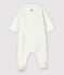 Organic Cotton Tube Knit Rabbit Sleepsuit MARSHMALLOW white/MULTICO white
