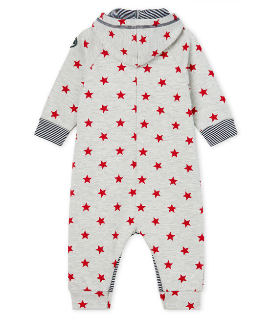 Baby Boys' Long Hooded Printed Jumpsuit BELUGA grey/TERKUIT CN red