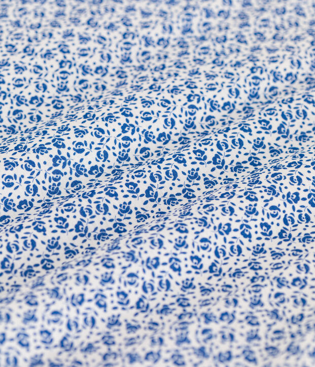 Babies' floral cotton 2 TOG sleeping bag blue/blue