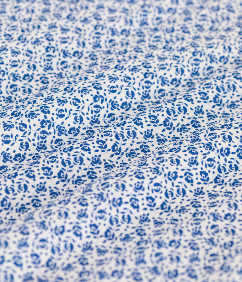 Babies' floral cotton 2 TOG sleeping bag white/blue