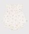 Babies' 2-piece cotton outfit, comprising  blouse and bloomers with a floral print MARSHMALLOW white/MULTICO white