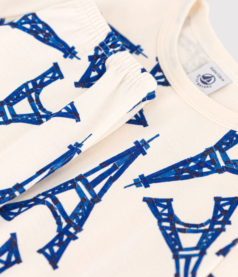 Children's Unisex Short-Sleeved Cotton Pyjamas AVALANCHE white/MULTICO