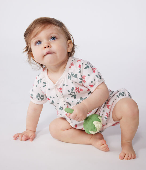Babies' short floral cotton jumpsuits - 2-Pack multicolor
