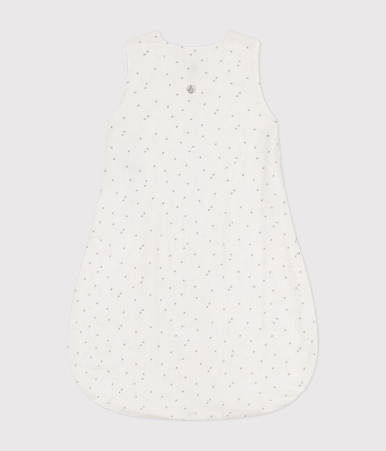 Babies' 1 TOG printed cotton sleeping bag MARSHMALLOW white/MISTIGRI white