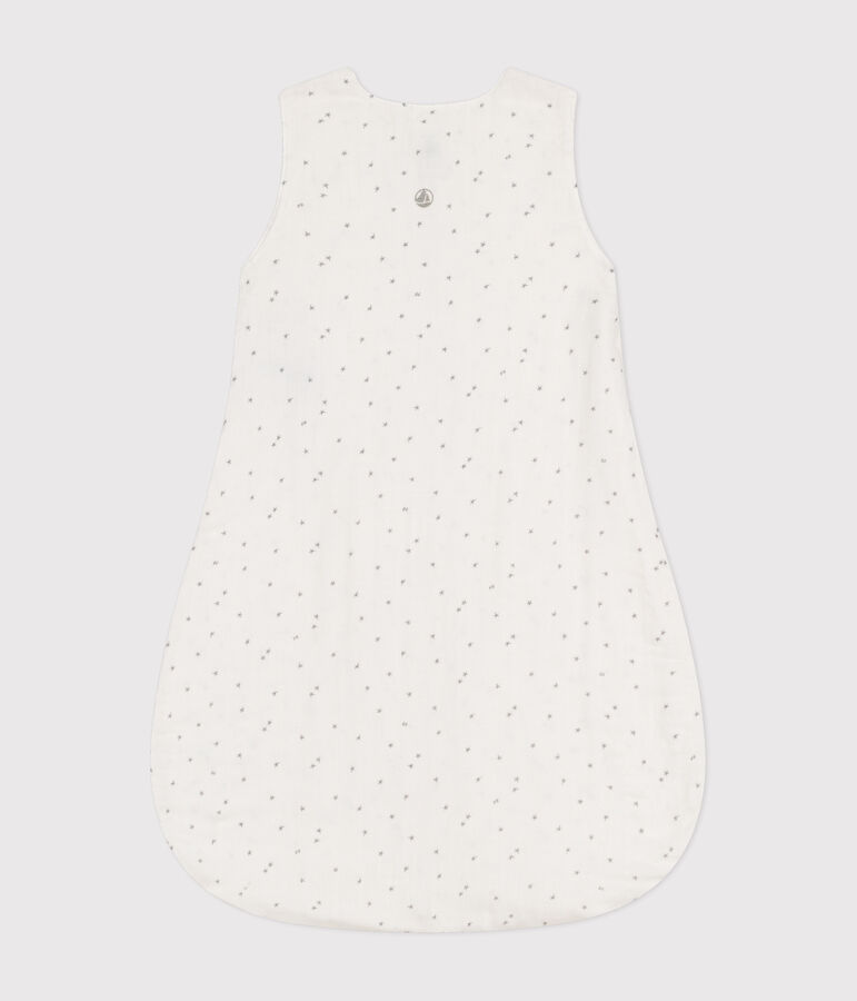 Babies' 1 TOG printed cotton sleeping bag white/grey