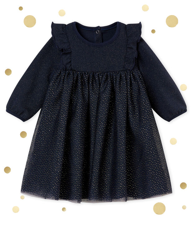 Baby girl's sparkly dress blue/yellow