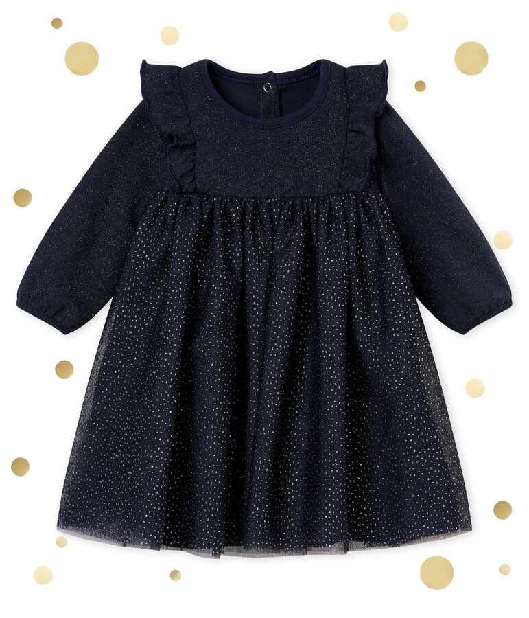 Baby girl's sparkly dress blue/yellow