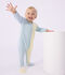 Babies' stripy printed cotton pyjama suit blue/white