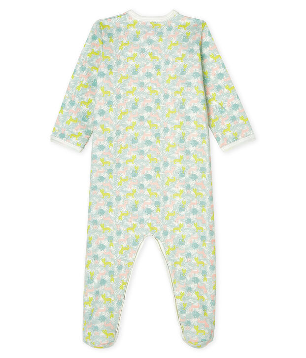 Baby Girls' Fleece Sleepsuit white/multicolor