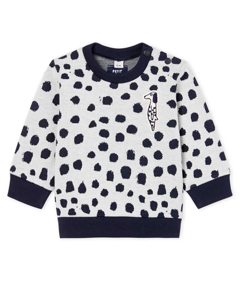 Unisex Babies' Sweatshirt by Jean Jullien MARSHMALLOW white/DOTTIES