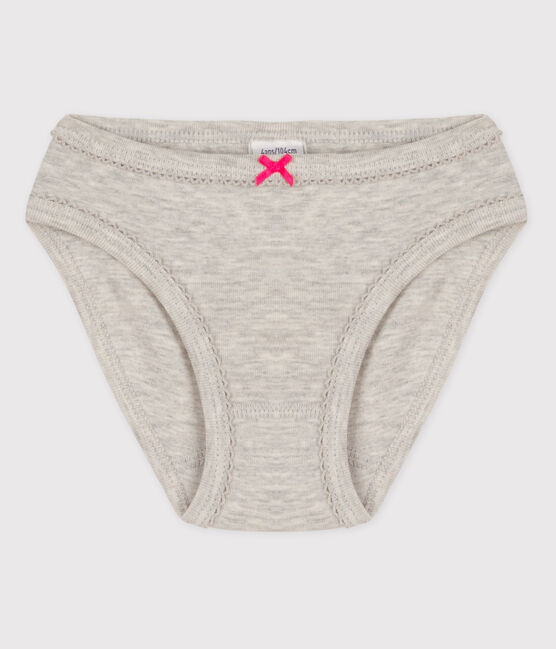 Girls' Cotton Briefs BELUGA CHINE grey