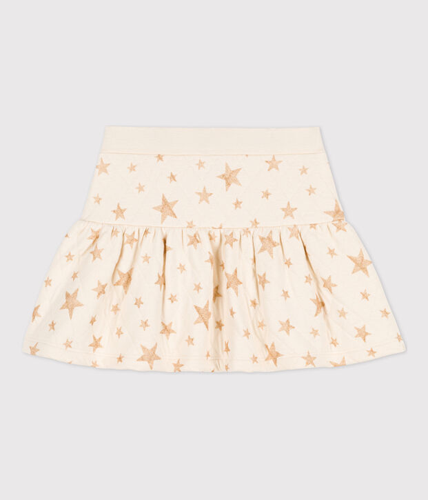 Girls' Tube-Knit Patterned Skirt Ecru