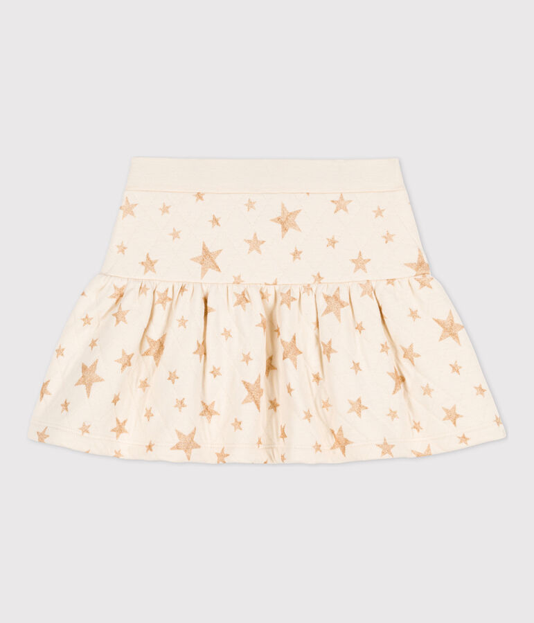 Girls' Tube-Knit Patterned Skirt Ecru