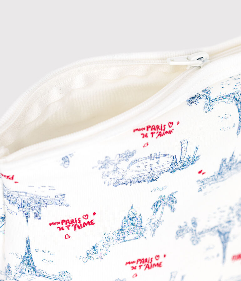 Babies' Paris-themed cotton bag white/multicolor